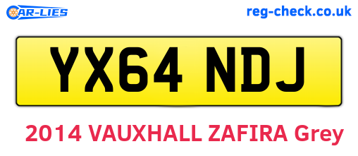 YX64NDJ are the vehicle registration plates.