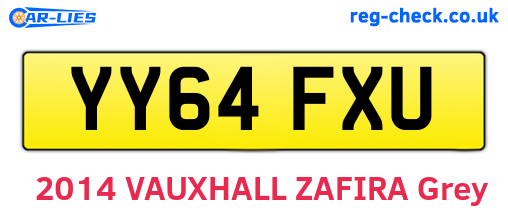 YY64FXU are the vehicle registration plates.