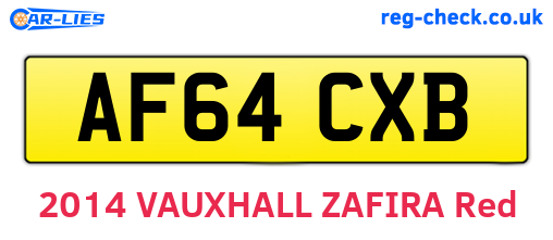 AF64CXB are the vehicle registration plates.