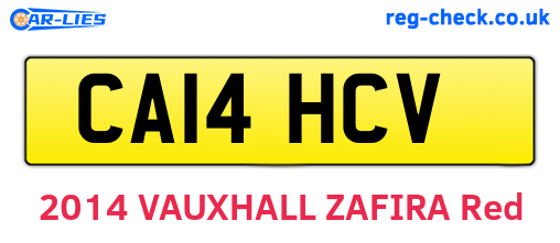 CA14HCV are the vehicle registration plates.