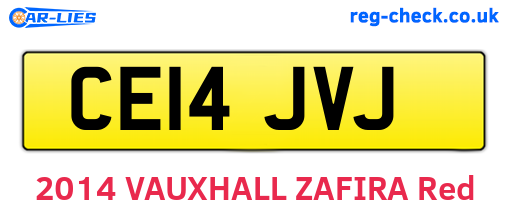 CE14JVJ are the vehicle registration plates.