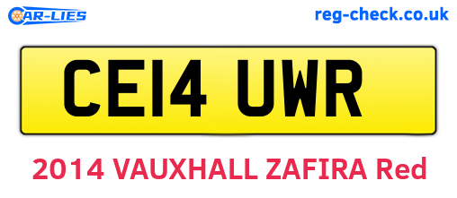 CE14UWR are the vehicle registration plates.