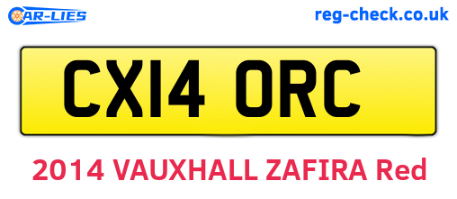 CX14ORC are the vehicle registration plates.