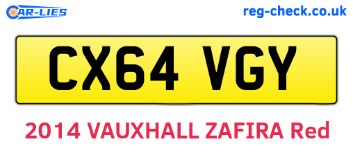 CX64VGY are the vehicle registration plates.
