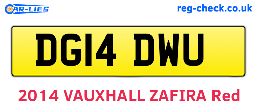 DG14DWU are the vehicle registration plates.