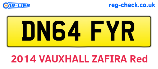 DN64FYR are the vehicle registration plates.
