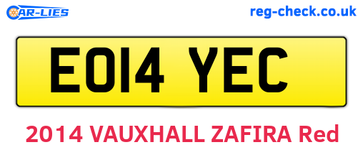 EO14YEC are the vehicle registration plates.