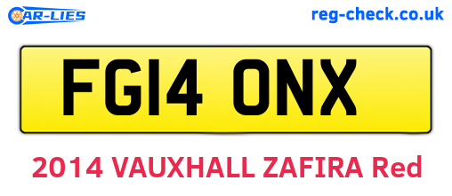 FG14ONX are the vehicle registration plates.