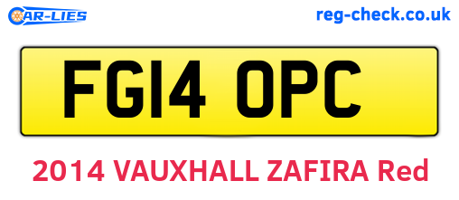 FG14OPC are the vehicle registration plates.