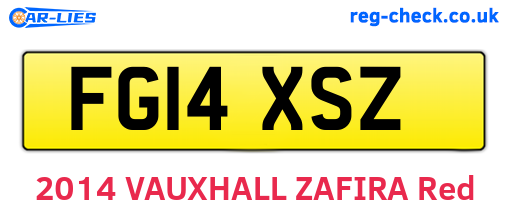 FG14XSZ are the vehicle registration plates.