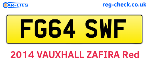 FG64SWF are the vehicle registration plates.