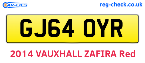 GJ64OYR are the vehicle registration plates.