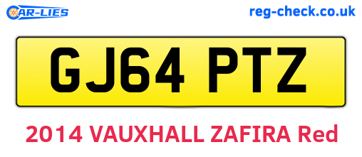 GJ64PTZ are the vehicle registration plates.