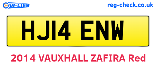 HJ14ENW are the vehicle registration plates.