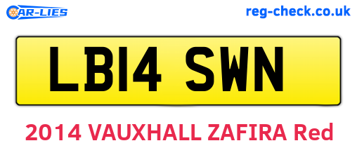 LB14SWN are the vehicle registration plates.