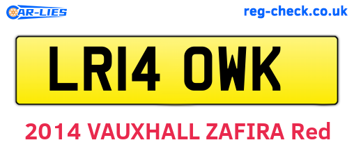 LR14OWK are the vehicle registration plates.