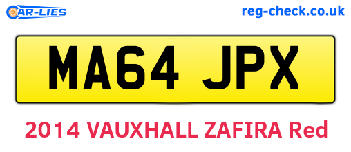 MA64JPX are the vehicle registration plates.