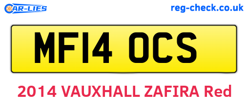 MF14OCS are the vehicle registration plates.