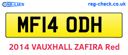 MF14ODH are the vehicle registration plates.