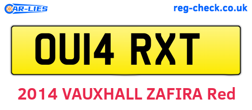 OU14RXT are the vehicle registration plates.