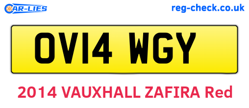 OV14WGY are the vehicle registration plates.