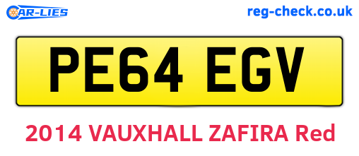 PE64EGV are the vehicle registration plates.