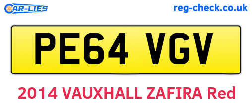 PE64VGV are the vehicle registration plates.