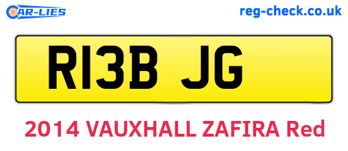 R13BJG are the vehicle registration plates.