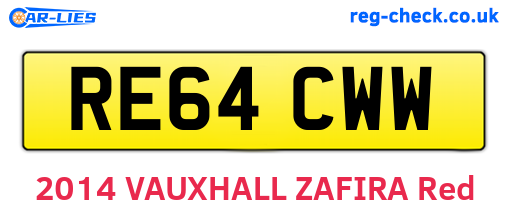 RE64CWW are the vehicle registration plates.