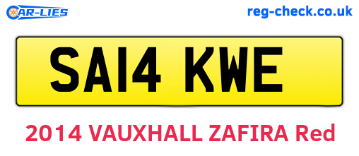 SA14KWE are the vehicle registration plates.