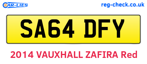 SA64DFY are the vehicle registration plates.