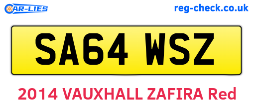 SA64WSZ are the vehicle registration plates.
