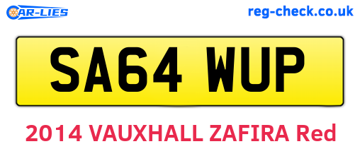 SA64WUP are the vehicle registration plates.