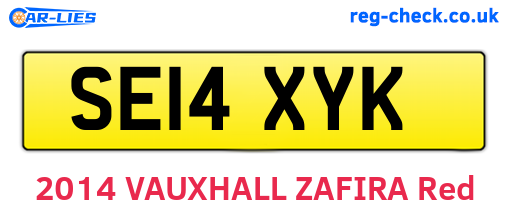 SE14XYK are the vehicle registration plates.
