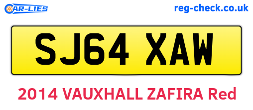 SJ64XAW are the vehicle registration plates.