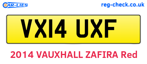 VX14UXF are the vehicle registration plates.