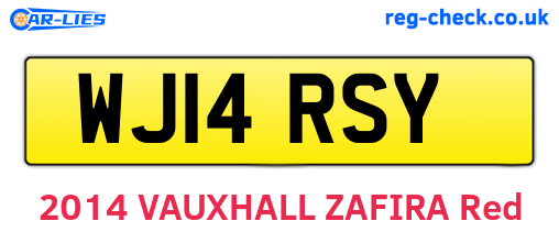 WJ14RSY are the vehicle registration plates.