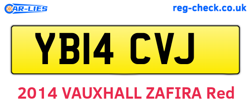 YB14CVJ are the vehicle registration plates.