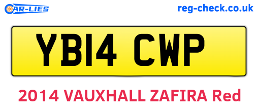 YB14CWP are the vehicle registration plates.