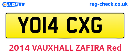 YO14CXG are the vehicle registration plates.