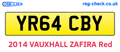 YR64CBY are the vehicle registration plates.