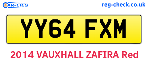 YY64FXM are the vehicle registration plates.