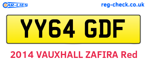 YY64GDF are the vehicle registration plates.