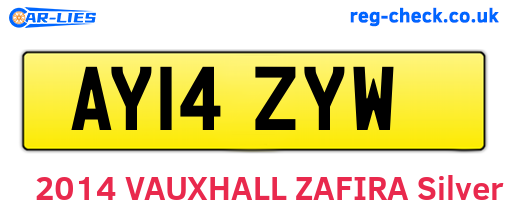 AY14ZYW are the vehicle registration plates.
