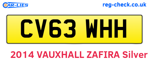 CV63WHH are the vehicle registration plates.