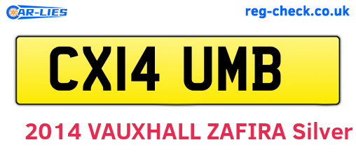 CX14UMB are the vehicle registration plates.
