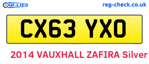 CX63YXO are the vehicle registration plates.