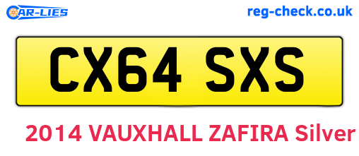 CX64SXS are the vehicle registration plates.