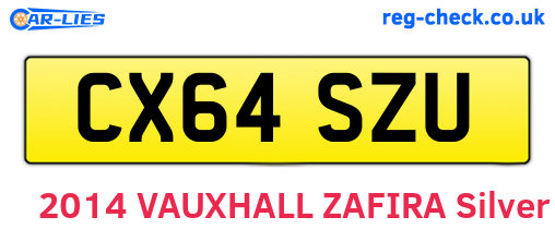 CX64SZU are the vehicle registration plates.