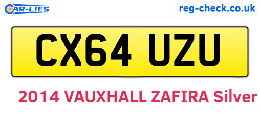 CX64UZU are the vehicle registration plates.